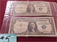 (2) 1957 Ser. $1 Silver Certificates w/Stars