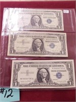 (3) 1957 A&B Ser. $1 Silver Certificates