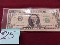 1963 Ser. $1 Federal Reserve Note (Low Serial #