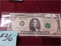 1969 Ser. $5 Federal Reserve Note (Crisp)