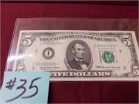 1969 Ser. $5 Federal Reserve Note w/Star