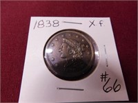 1838 X.F. Large Cent