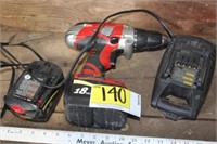 18V Cordless Drill w/2batteries, 1 charger