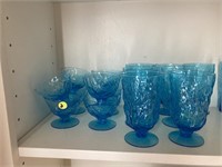 Lot of Blue Depression Glass
