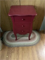 Red 3 drawer nightstand