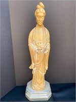 24 1/2” wood carved Asian statue