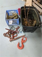 Box of chain straps and hooks