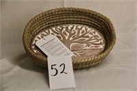 Oval Bread Basket with Oval Clay Warmer