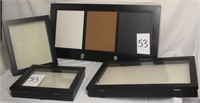 Wall mounted board and shadow boxes