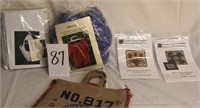 Burlap bag and contents