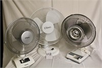 3 table top oscillating fans