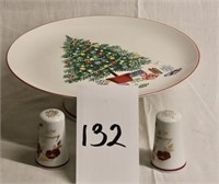 Pedestal Cake Plate (Christmas themed) plus