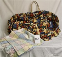 Bassinet with cute teddy cover and lap blanket