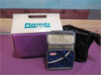 PLAYMATE COOLER & 2 INSULATED LUNCH KITS
