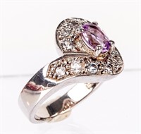 Jewelry Sterling Silver Amethyst Cocktail Ring