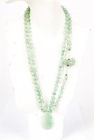 Jewelry Lot of Two Jade Beaded Necklaces