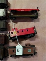 Model Train Cars 2-Caboose and 2 Flatbeds