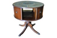 Antique Mahogany Open Drum Table