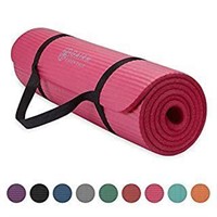 Gaiam Essentials Thick Yoga Mat Fitness, Pink