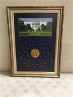 Framed USA Presidential Dollars Collector's Item