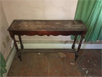 wood hall table 30" tall x 45 " lond x 1 ft deep