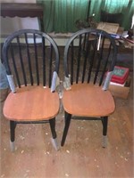 2 new round back wood chairs