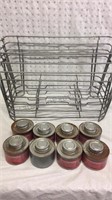 4 Chafing Racks and 8 Cans Chafer Fuel (full)