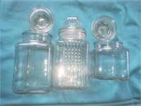 Glass canisters.