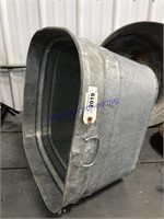 Square galvanized washtub