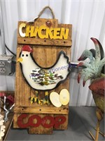 Chicken Coop wood/tin sign, 11 x 24