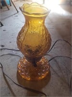 Depression glass lamp.