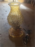 Depression glass lamp.