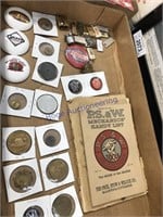 Tokens, mini license plate key fobs, PS&W booklet