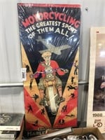 Motorcycling poster, 11.5 x 28