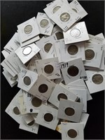 91 Assorted Carded Buffalo Nickels. See Photos.