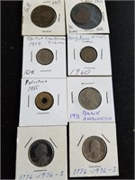Foreign Coins & 2 Bicentennial Quarters