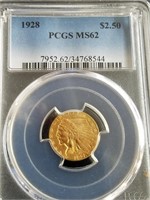 1928 $2.50 Gold Indian PCGS MS62