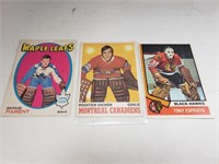 (3) 1970's STAR GOALIE HOCKEY CARDS OPC  #1