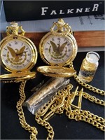 Pair of Pocketwatches w/fobs & Gold Flake