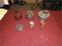 Kerosene lamp parts & 2 carbide lights