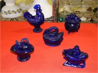 Cobalt blue collectible pieces