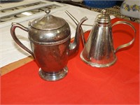 (2) silver plate tea pots