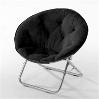 Urban Shop Faux Fur Saucer Chair, Black