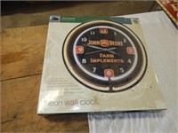 New John Deere neon clock