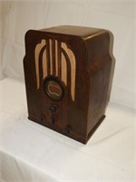 Philco tube style vintage radio, wood case