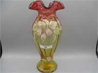 Fenton 10" golden Acorn vase