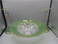 1930's HP console set w/ urns of fruit