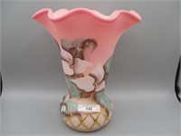 Fenton 10" HP ruffled vase