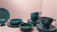 FIESTAWARE TURQUOISE SMALL PLATES + BOWLS +