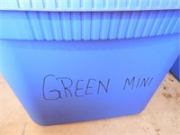 Large tub of Christmas lights, green minis